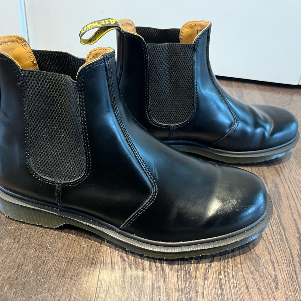 Dr. Martens Black and Tan Leather Boots